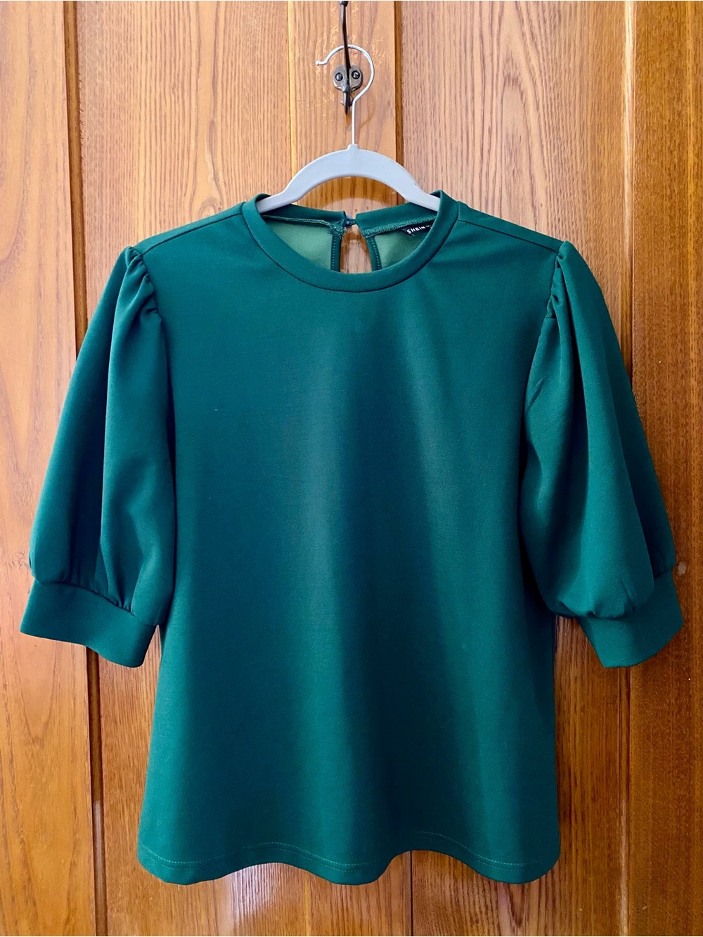 Emerald Green Puff Sleeve Blouse